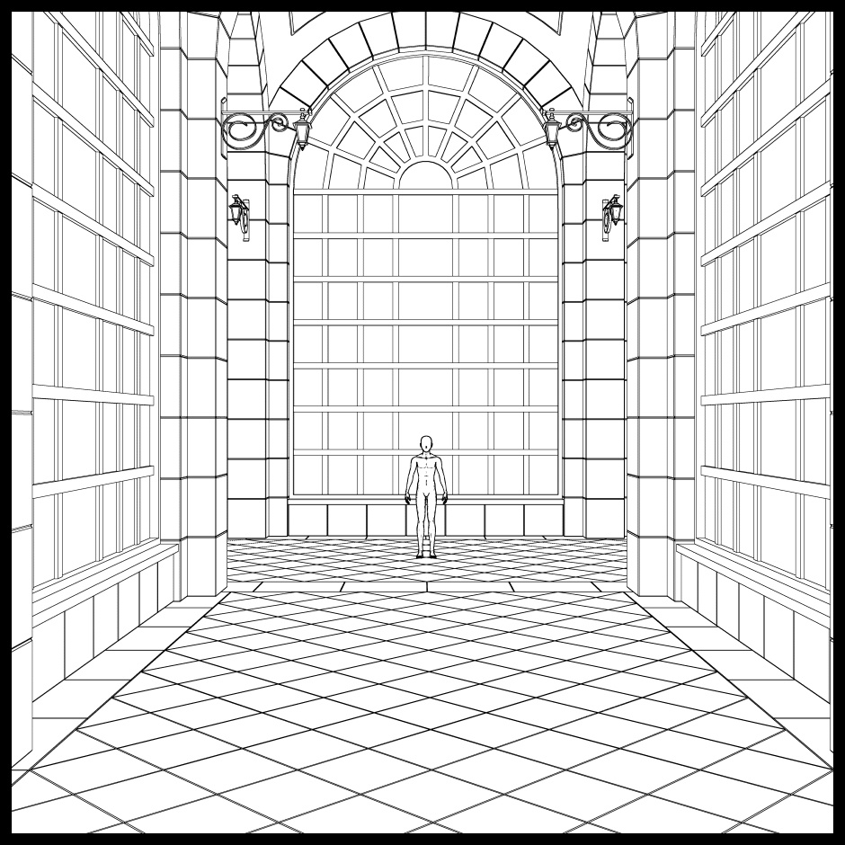 【3D】ありがちなお城の廊下 No02