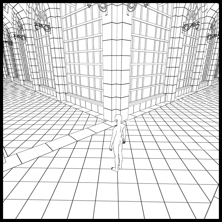 【3D】ありがちなお城の廊下 No02