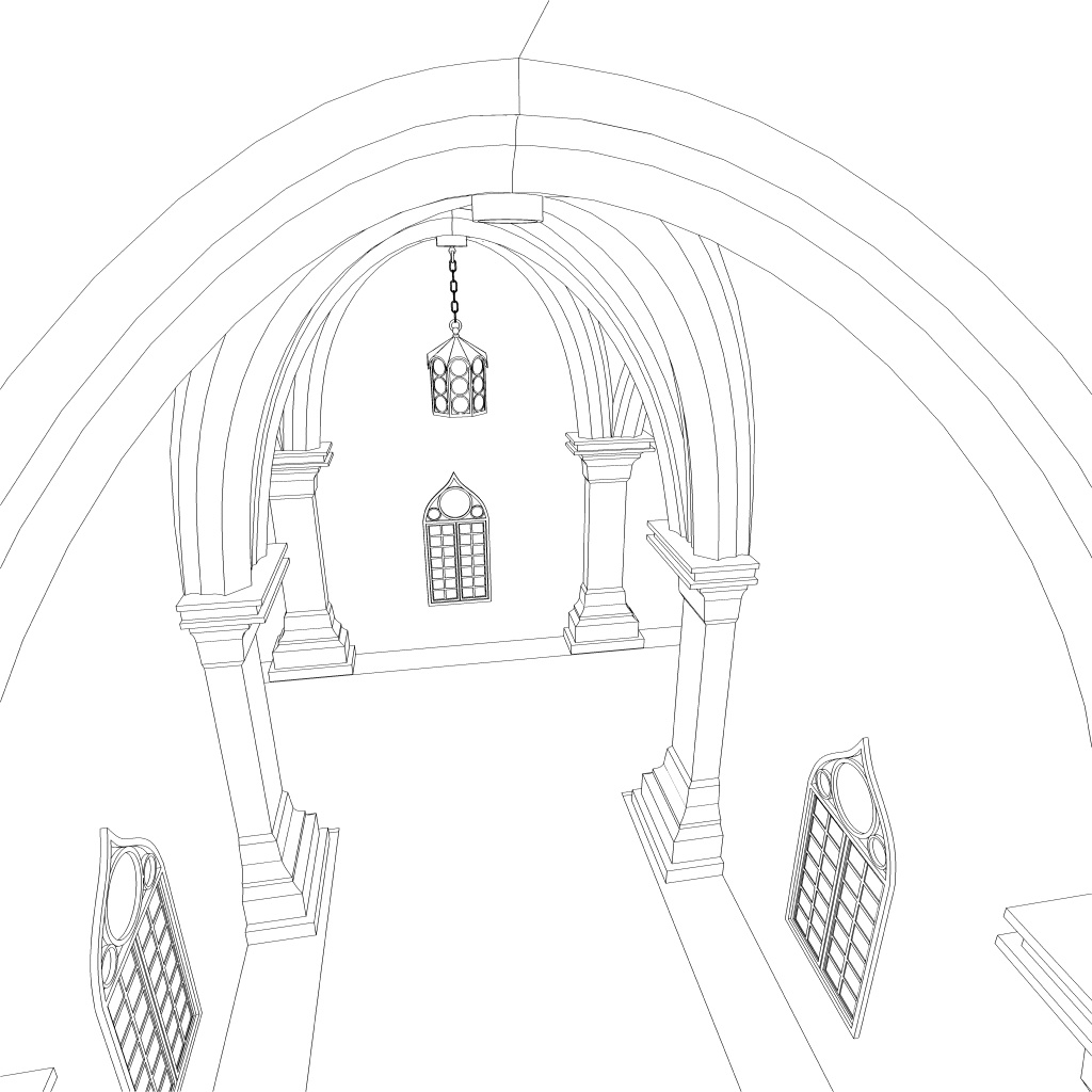 【3D】ありがちなお城の廊下 No01