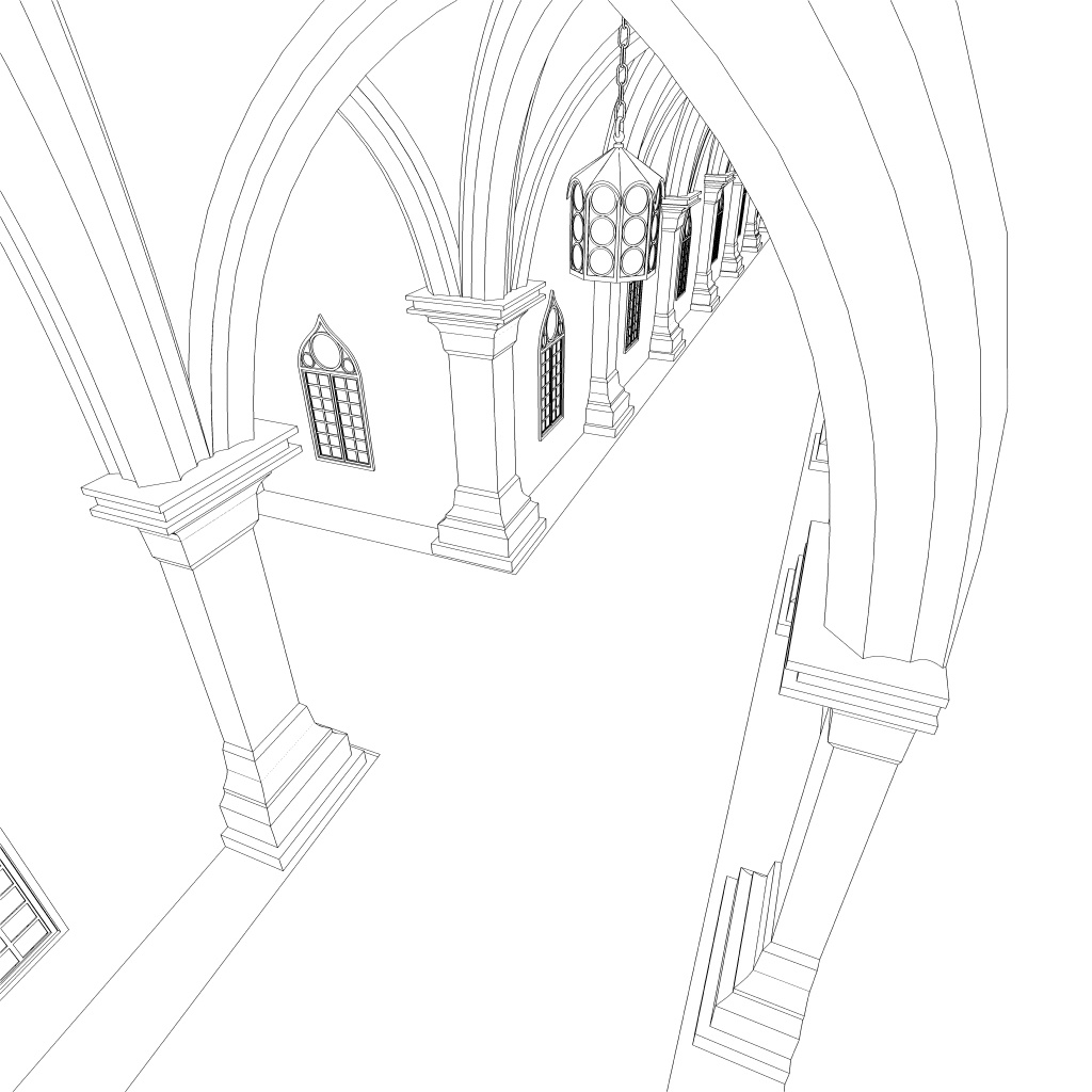 【3D】ありがちなお城の廊下 No01