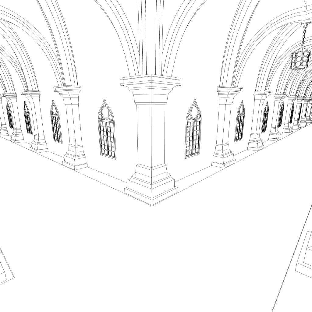 【3D】ありがちなお城の廊下 No01