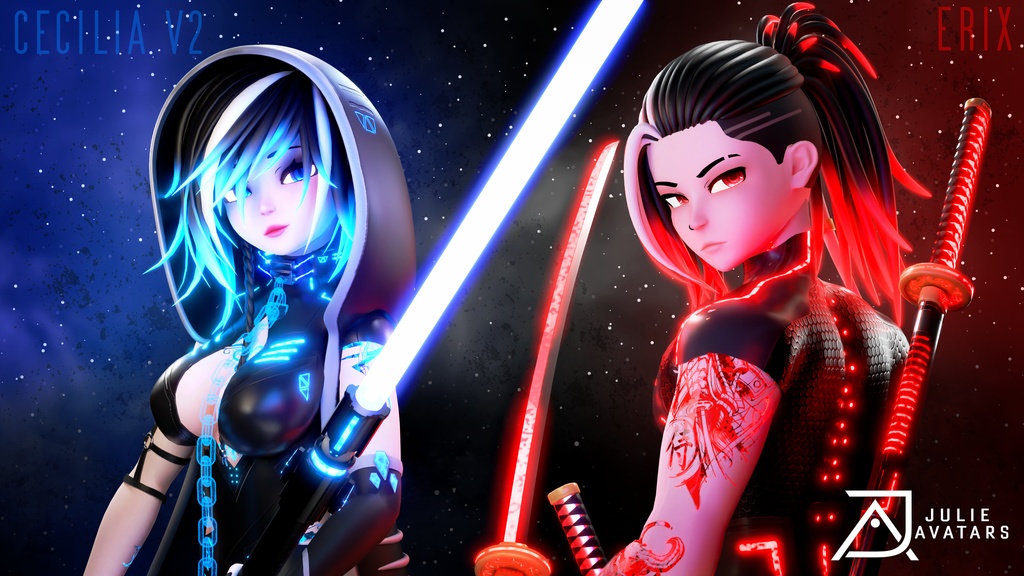 Cecilia V2 and Erix Avatar (Plus Chibi version)