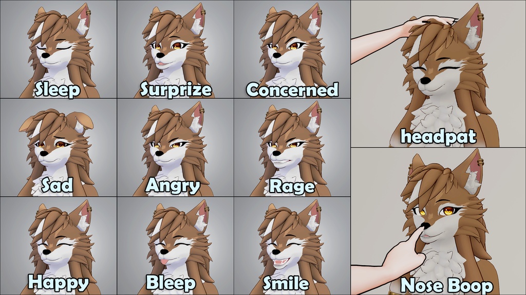 Ari - Furry Maned Wolf (Vrchat Avatar, Face Tracking and Quest)