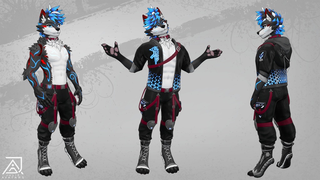 Tyler the Wolf (Vrchat Avatar, Face Tracking and Quest)