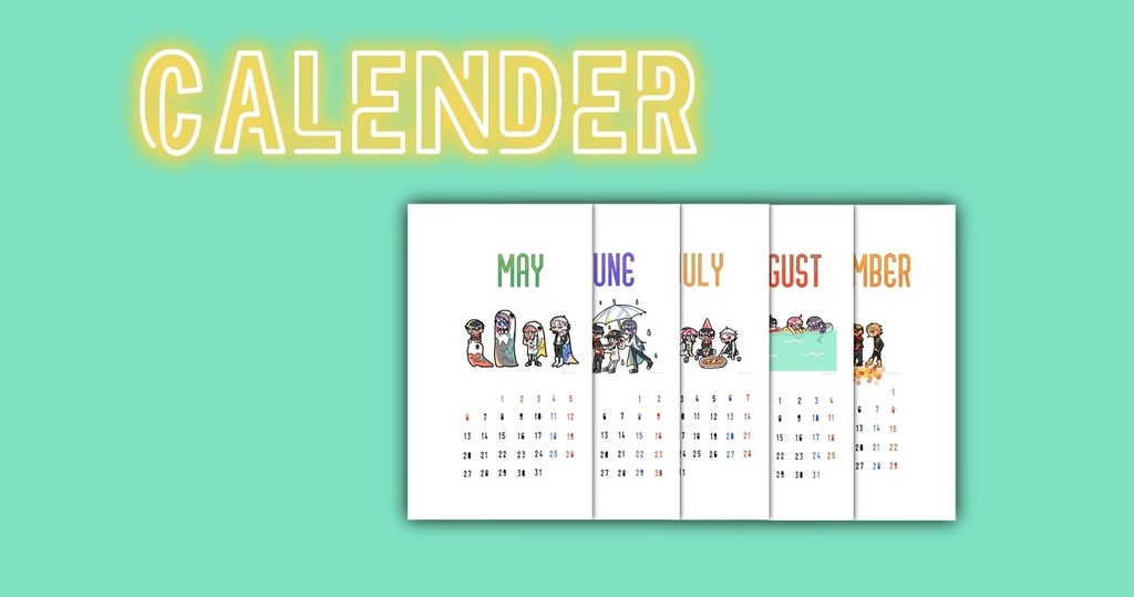 5月から9月のカレンダー