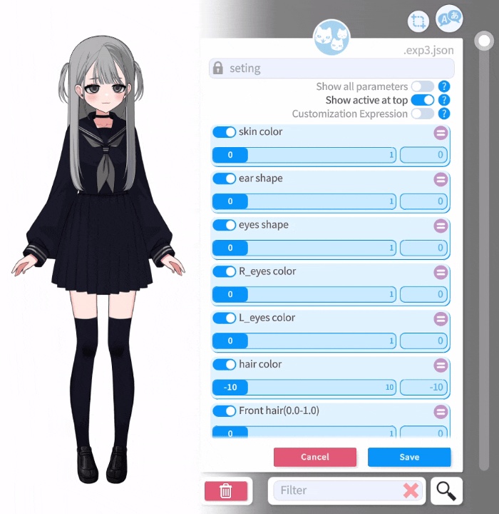 Customizable vtuber live2D model【Live2D汎用モデル】