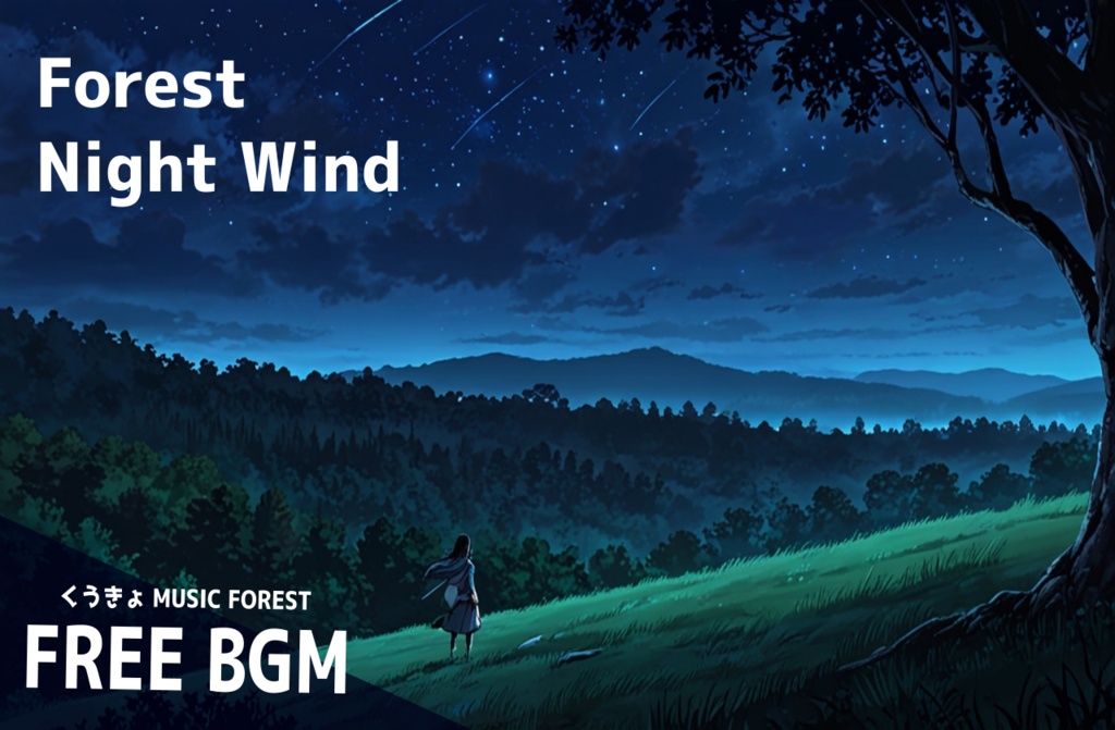 【 フリーBGM : 184 】【 Forest Night Wind 】