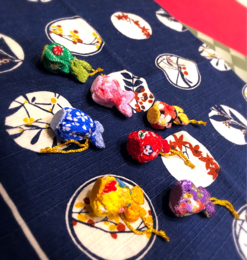 【オビツ11・ドール小物】うさ耳ちりめん巾着