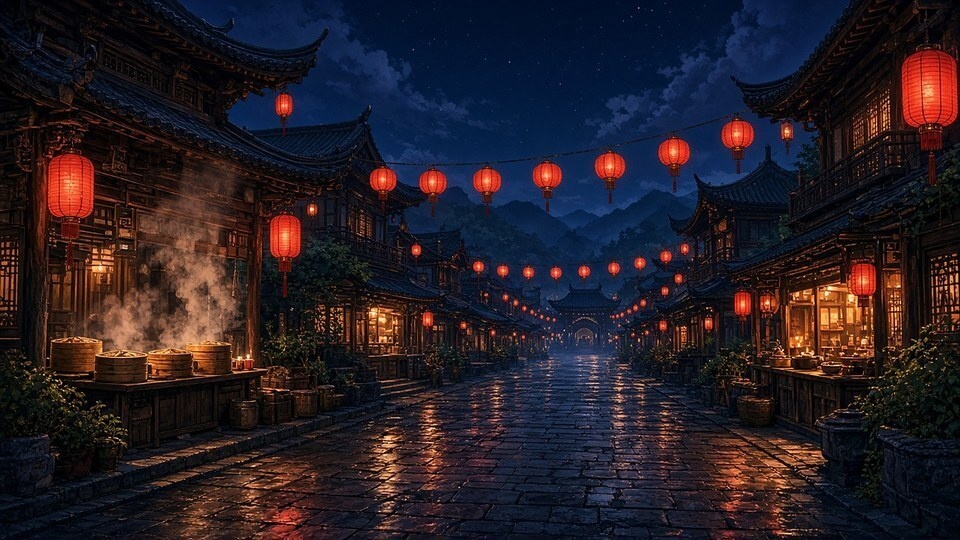 【AIイラスト】中華風・仙侠 TRPG背景素材36枚|ココフォリア・配信・ノベルゲーム向け【昼夜差分】
