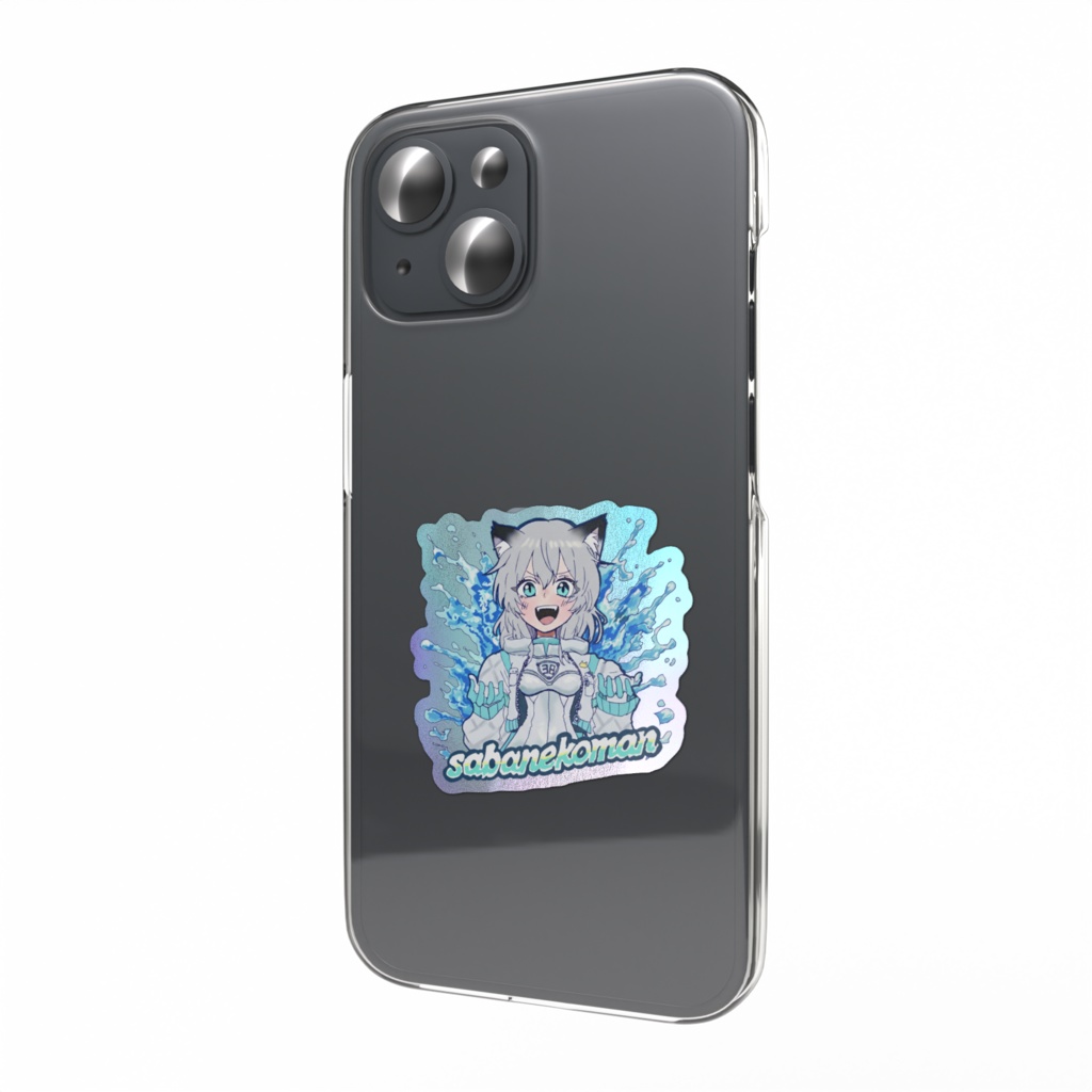 サバねこまんオーロラスマホステッカー