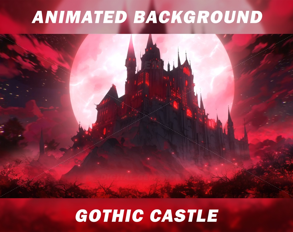 Animated Vtuber Background for Twitch, Horror vtuber background, Gothic castle, Anime, stream background, looped background, halloween 