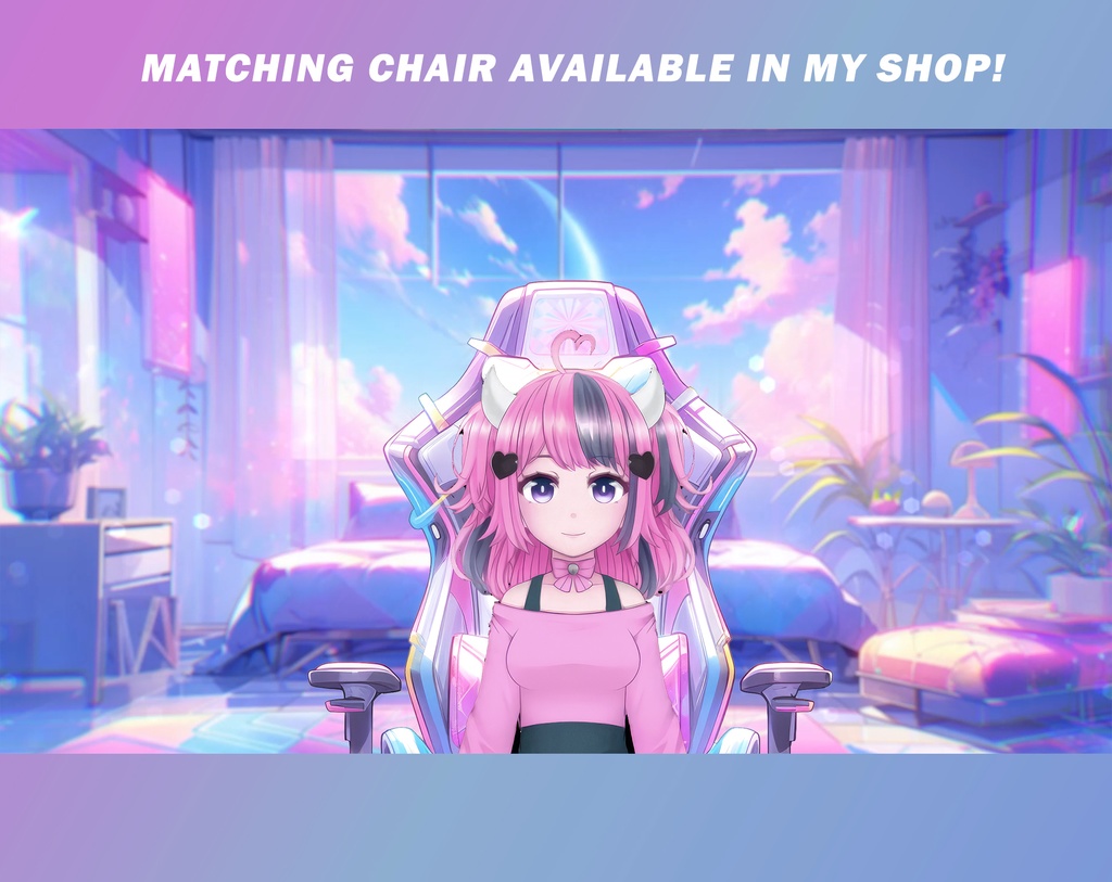 Animated Vtuber Background, Holographic room, stream background, looped background, Dreamy cozy room