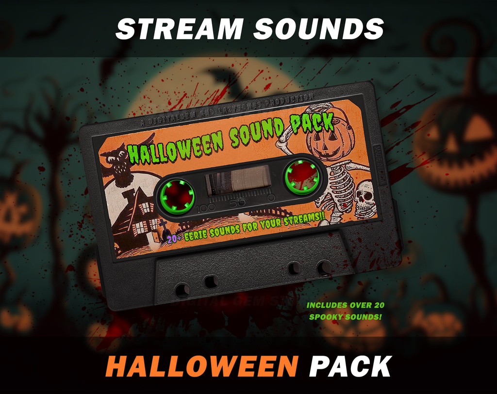 Twitch Sound Alerts - Halloween Sound effects Pack, for streamers, vtubers and youtubers, pack of 20 spooky sounds