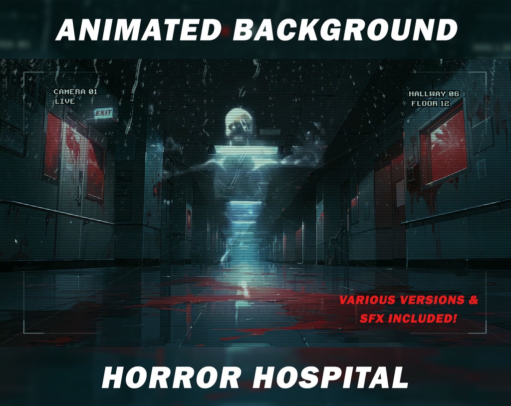 Animated Horror Vtuber Background for Twitch, Horror Hospital, stream  background, looped background, looped vtuber background - Digital GEM -  BOOTH