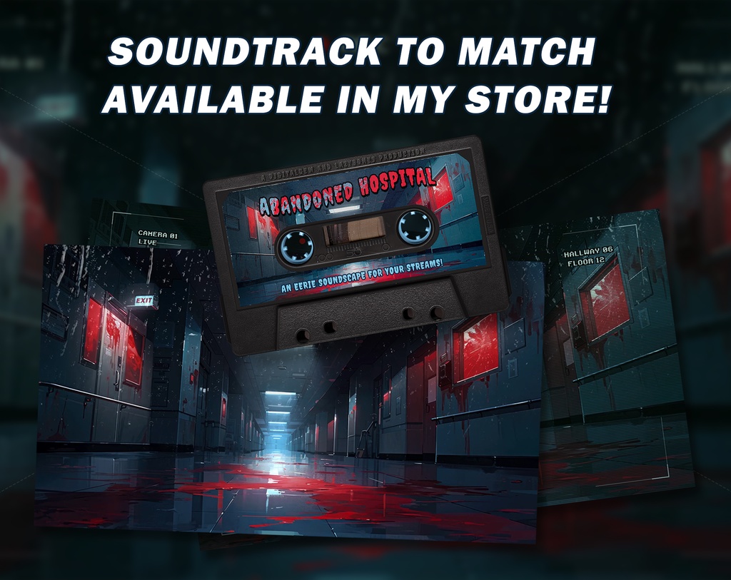 Animated Horror Vtuber Background for Twitch, Horror Hospital, stream background, looped background, looped vtuber background