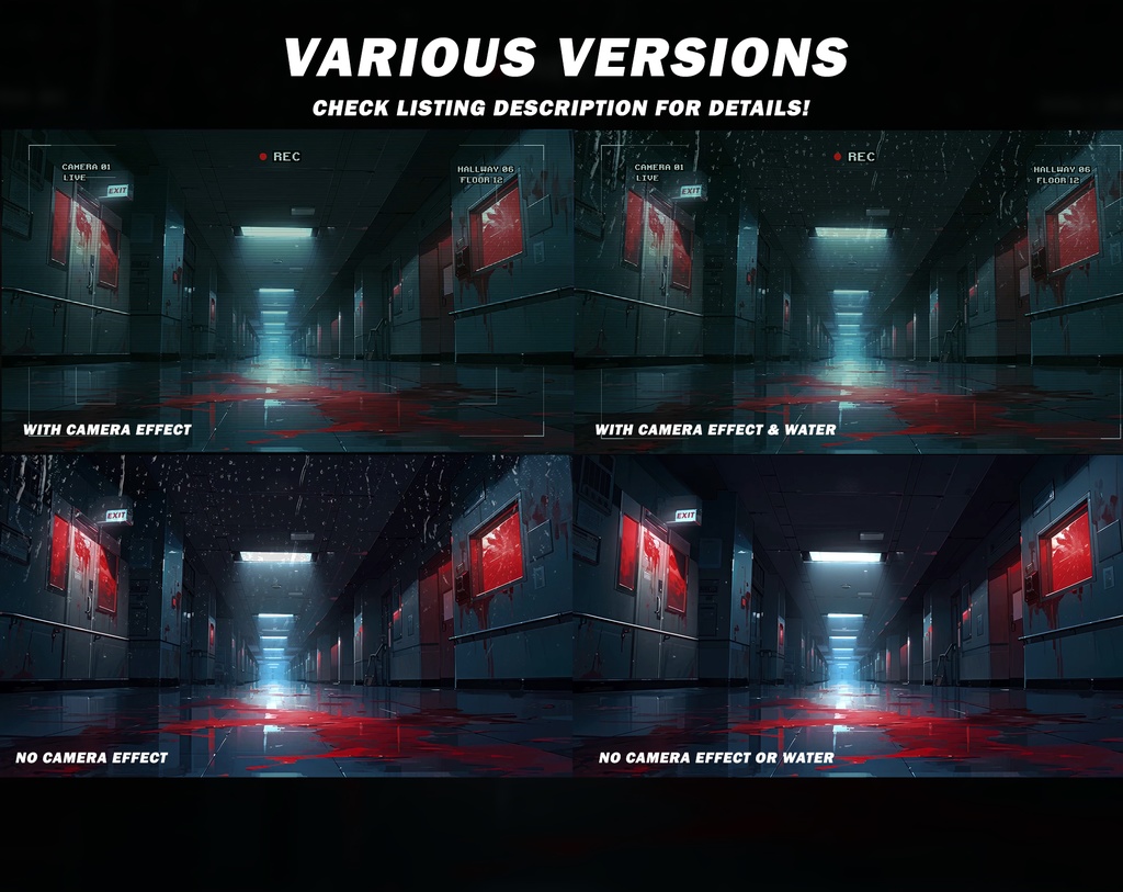 Animated Horror Vtuber Background for Twitch, Horror Hospital, stream background, looped background, looped vtuber background