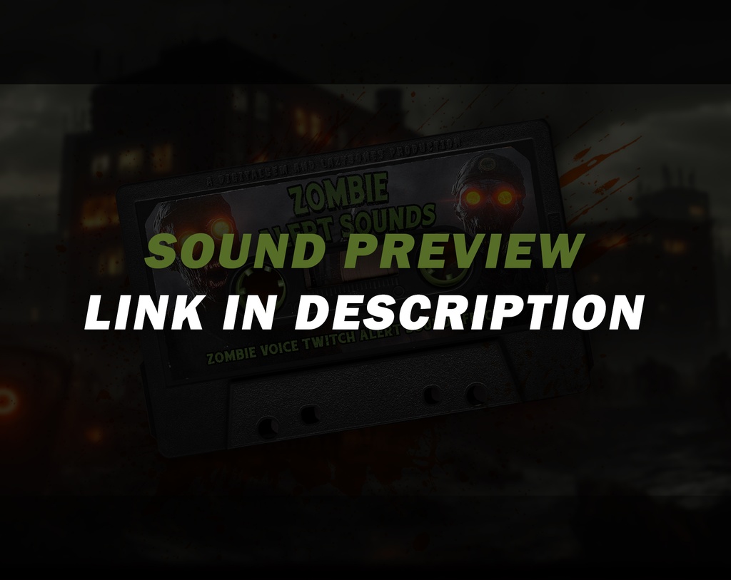 Twitch Sound Alerts - Horror Zombie Sound effects Pack, for streamers, vtubers and youtubers, pack of 5 Zombie Voice Alert sounds