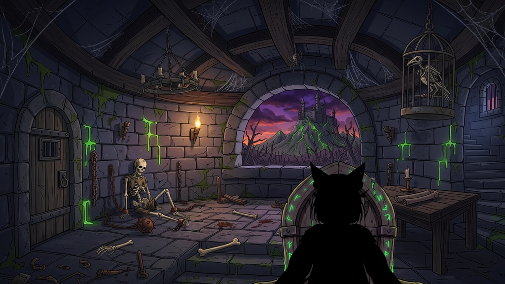 Medieval Horror Dungeon - Animated Vtuber Stream Background