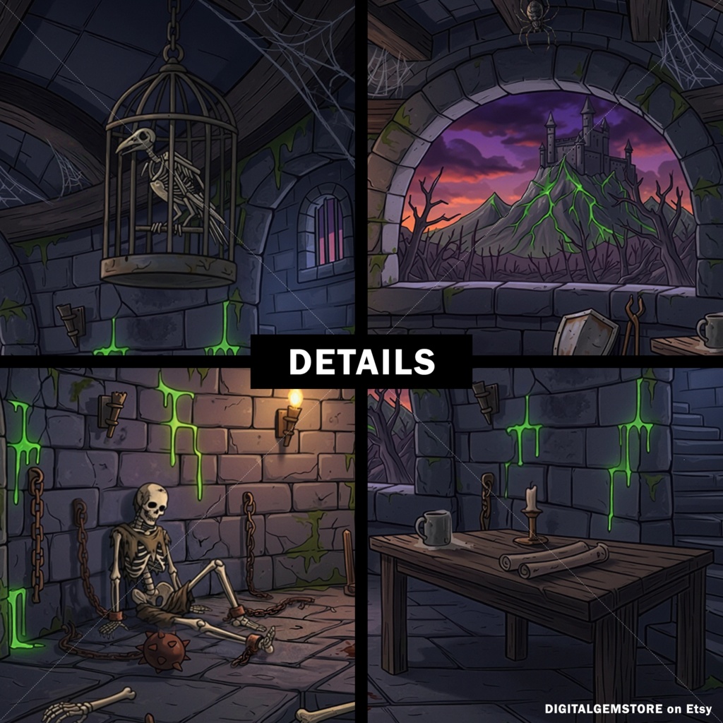 Medieval Horror Dungeon - Animated Vtuber Stream Background