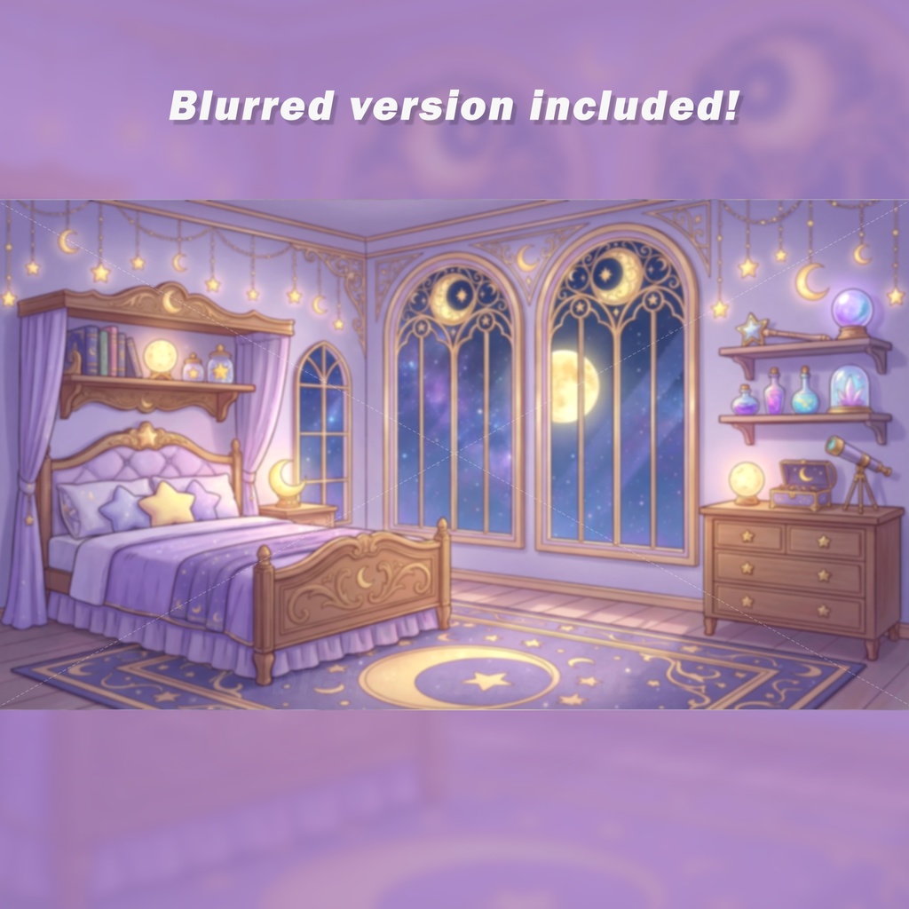 Magic VTuber Assets Pack and Background | Kawaii | Gaming Chair, Desk, Microphone | VTuber Props