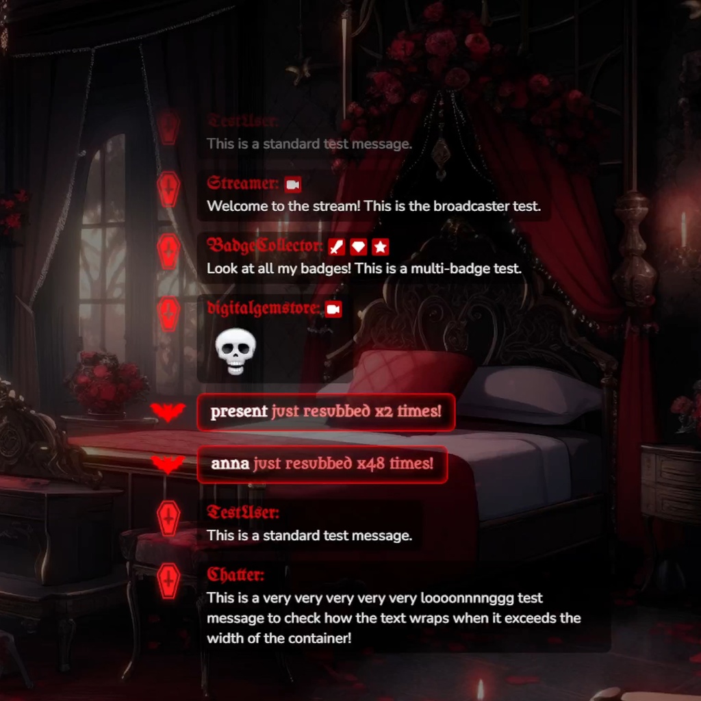 Gothic Chat Widget - Twitch StreamElements