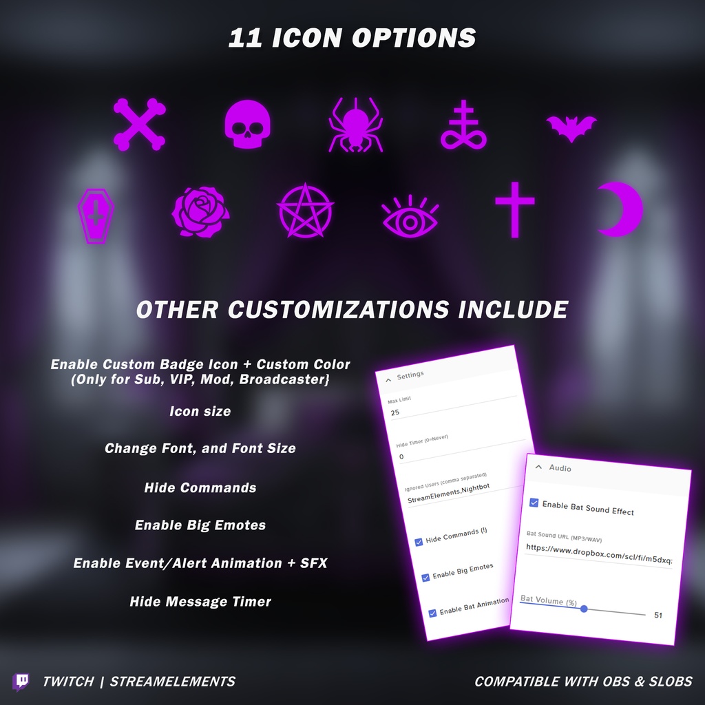 Gothic Chat Widget - Twitch StreamElements
