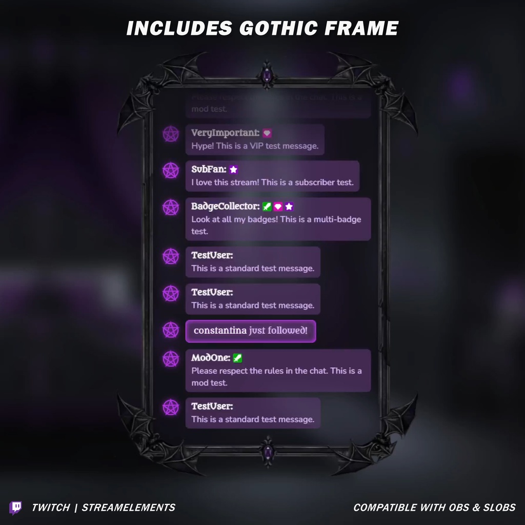 Gothic Chat Widget - Twitch StreamElements
