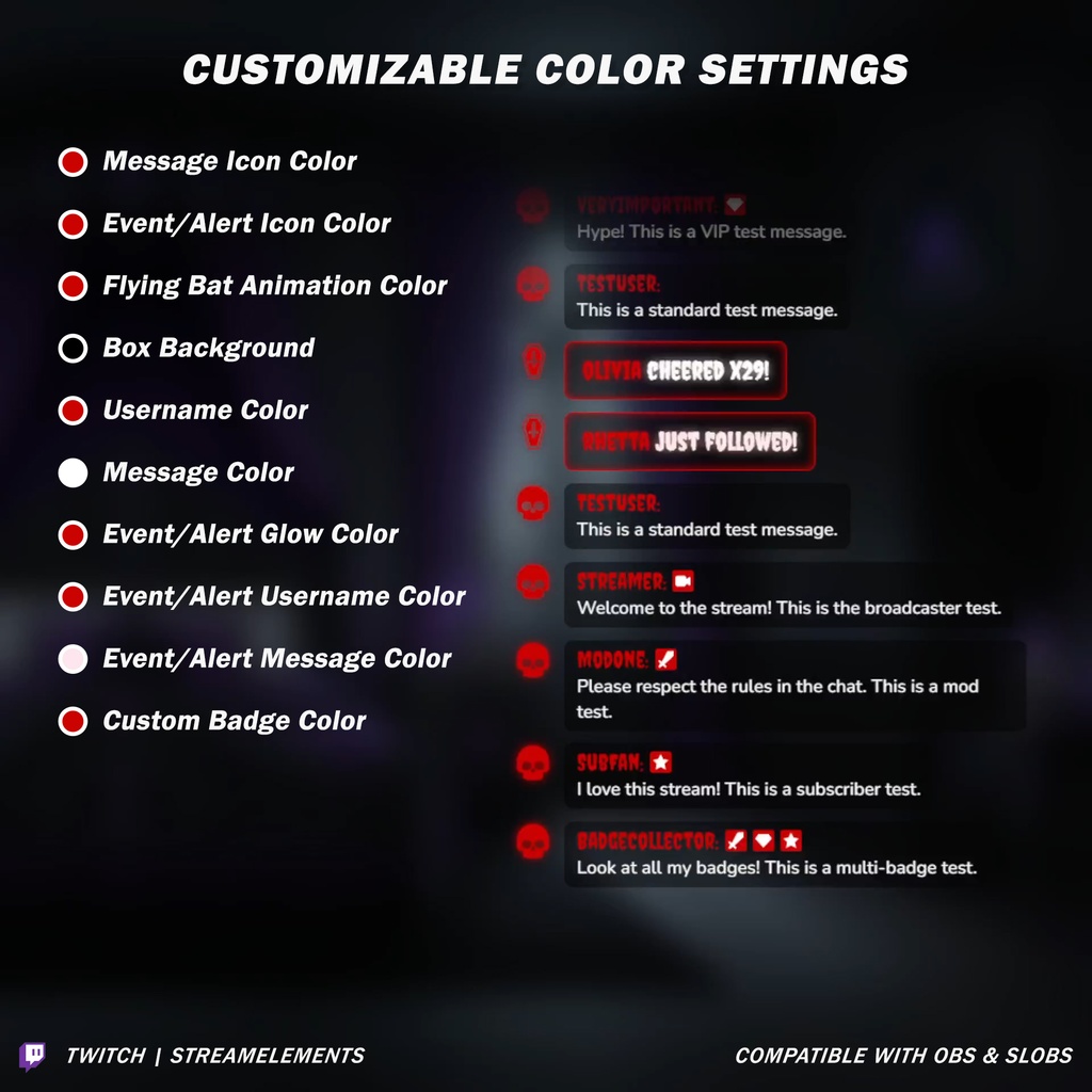 Gothic Chat Widget - Twitch StreamElements