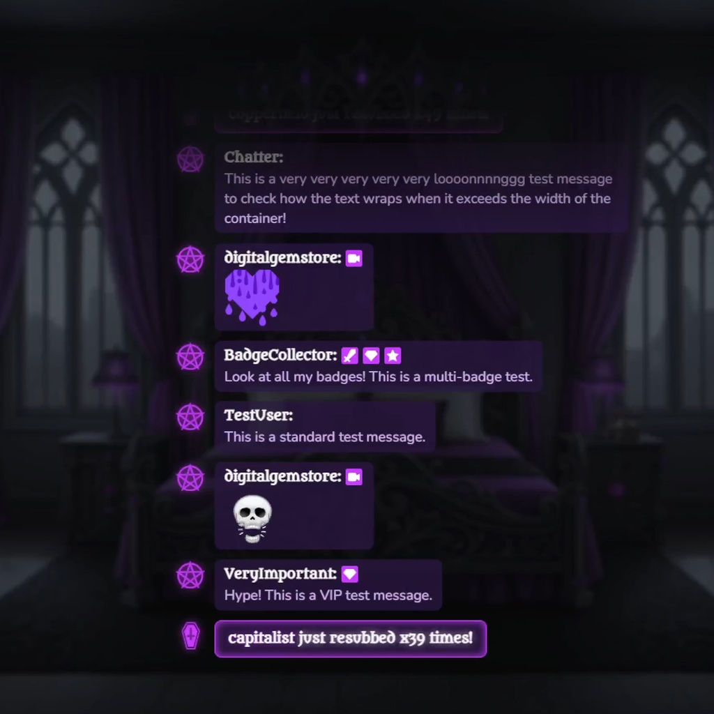 Gothic Chat Widget - Twitch StreamElements
