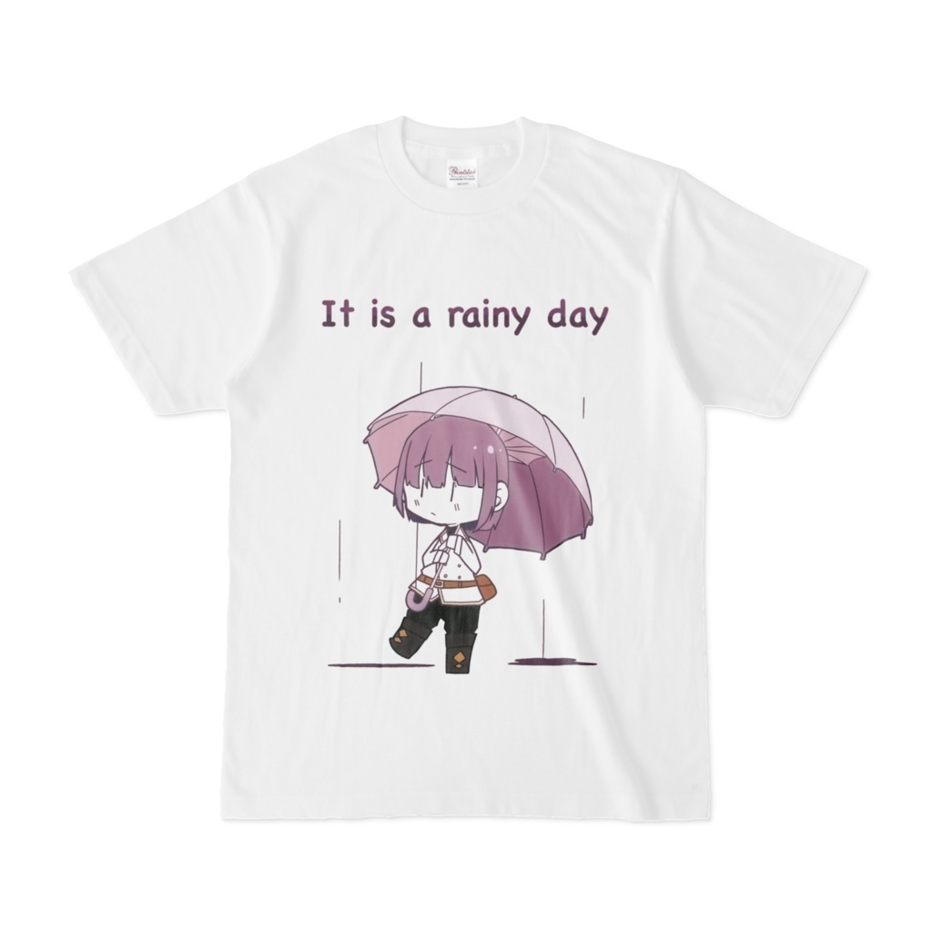 楓ちゃんTシャツ 雨の日 白