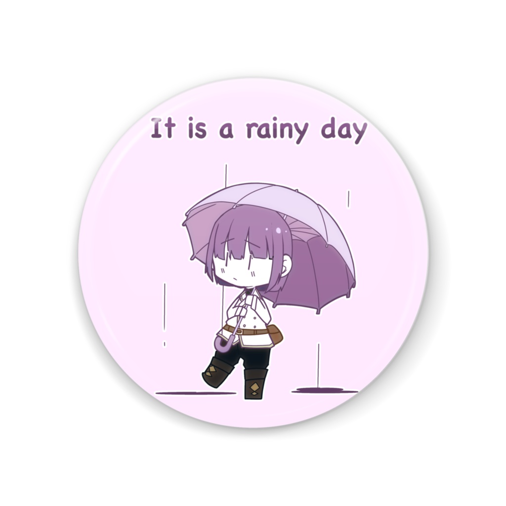 楓ちゃん缶ミラー　雨の日ver.