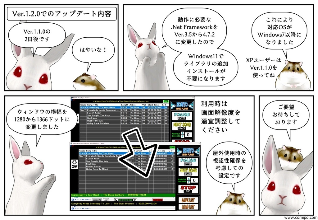 ポン出し支援型音楽再生ソフト Bonito Music Player インストーラー