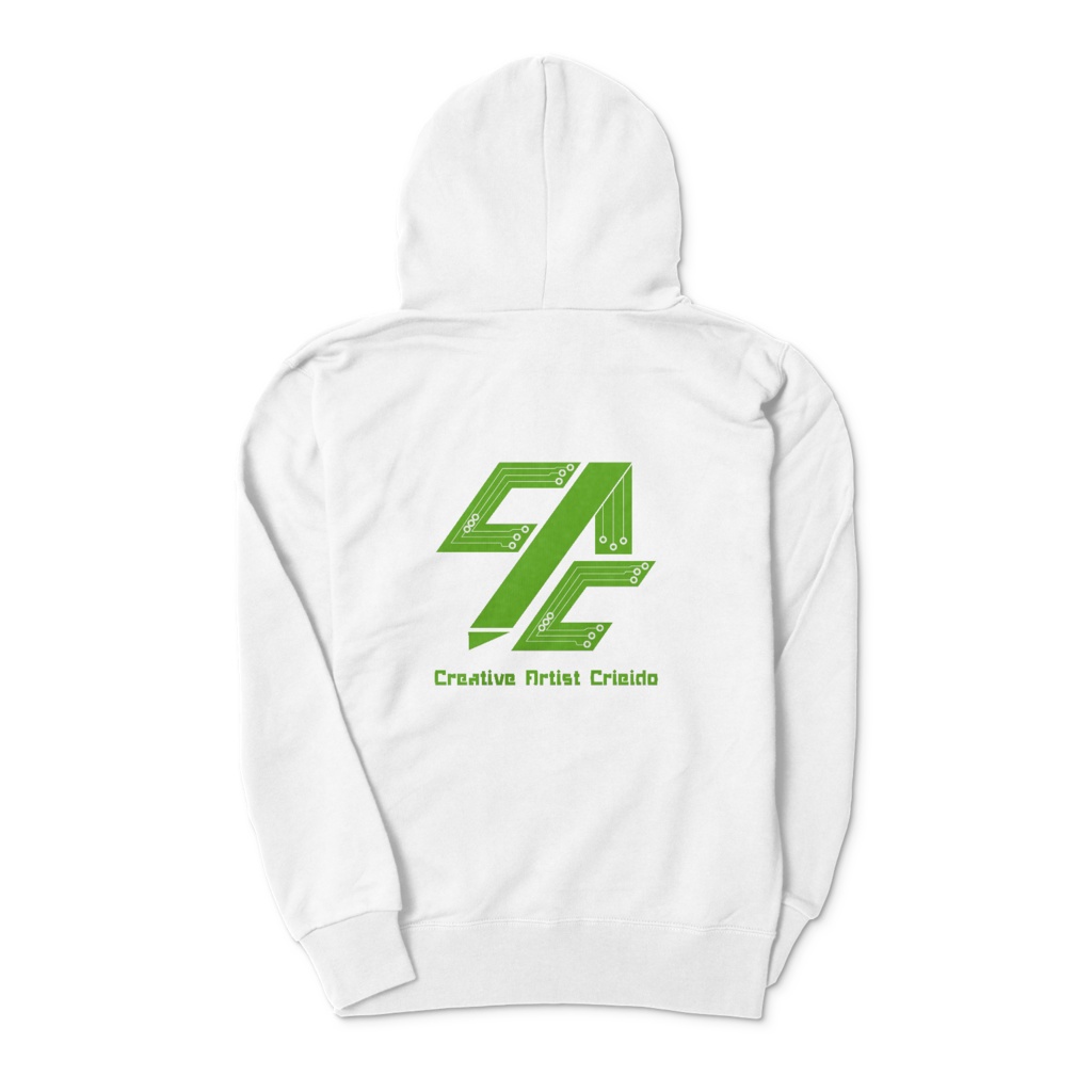 創作絵師クリエイド ロゴ ジップパーカー ホワイト