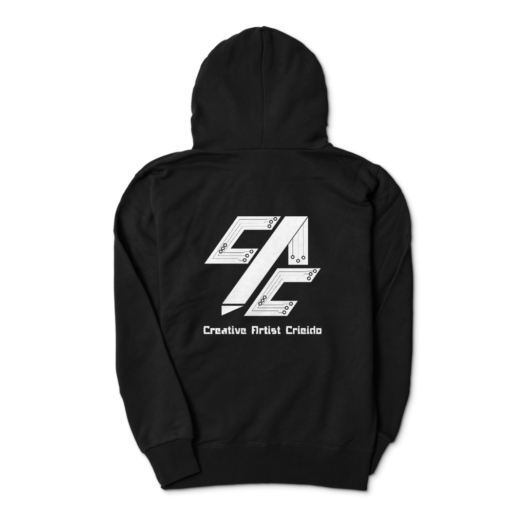 創作絵師クリエイド ロゴ ジップパーカー ブラック