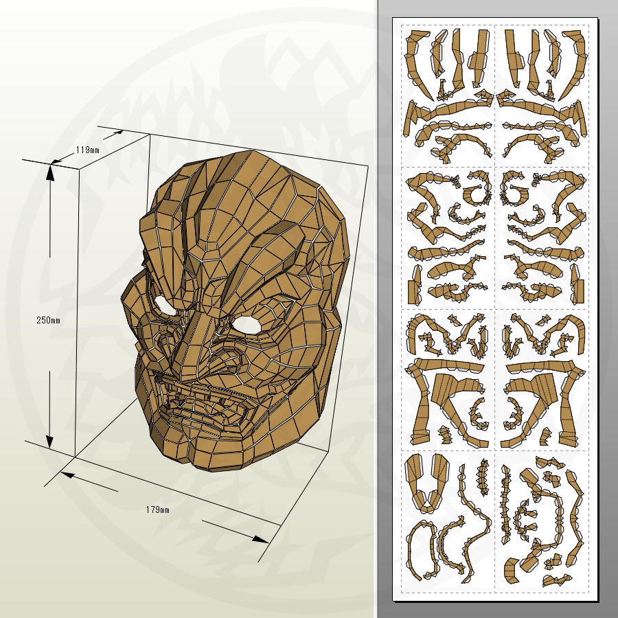 仁王像のお面(ペーパークラフト)
