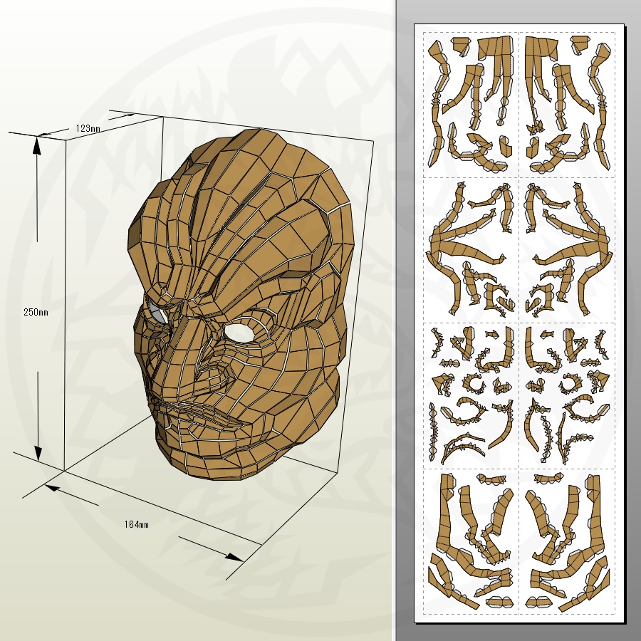 仁王像のお面(ペーパークラフト)