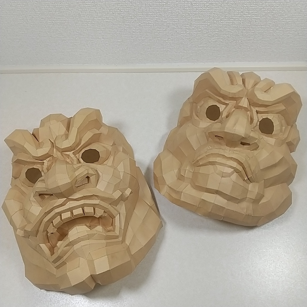 仁王像のお面(ペーパークラフト)