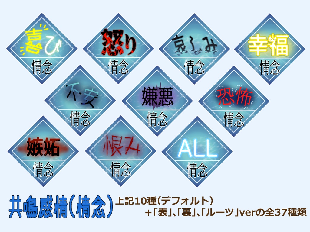 【無料/投げ銭】エモクロアTRPG用 共鳴感情素材【投げ銭はカスタムパーツ付】