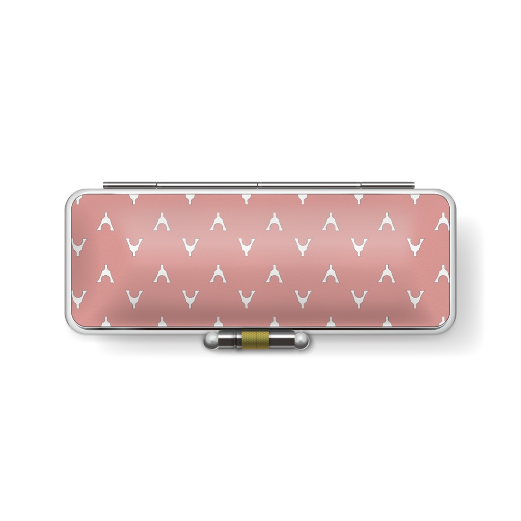 琴柱模様の印鑑ケース(くすみピンク)