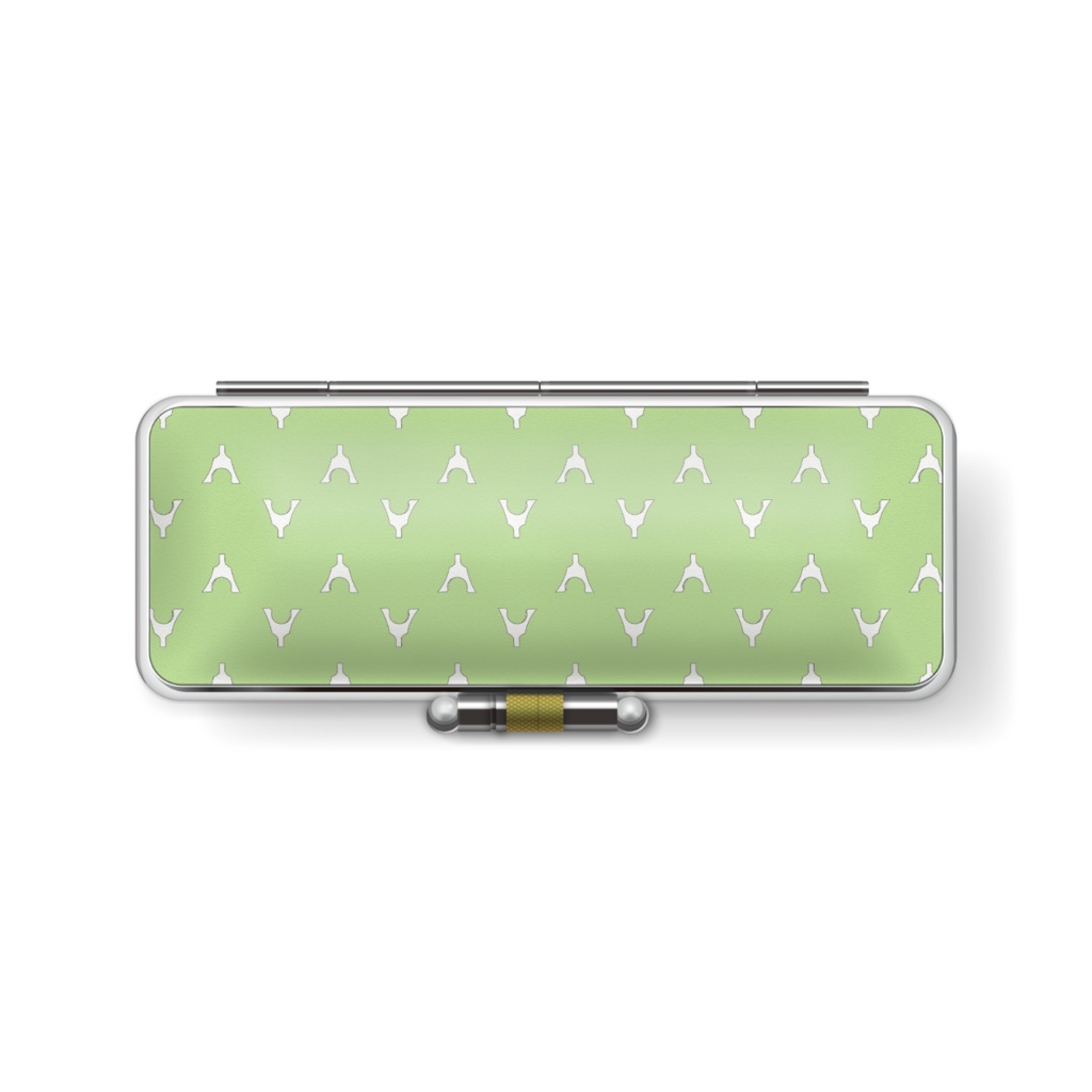 琴柱模様の印鑑ケース(くすみ黄緑)