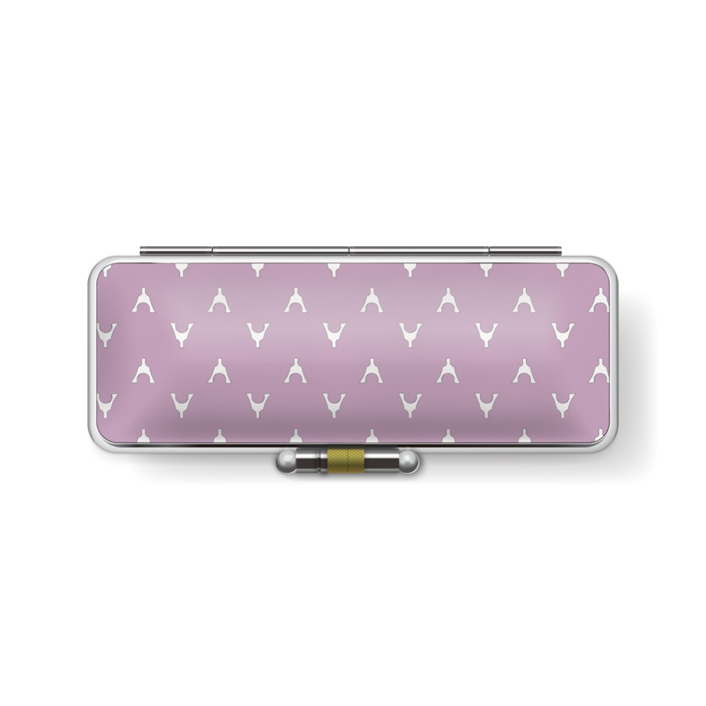 琴柱模様の印鑑ケース(くすみ薄紫)