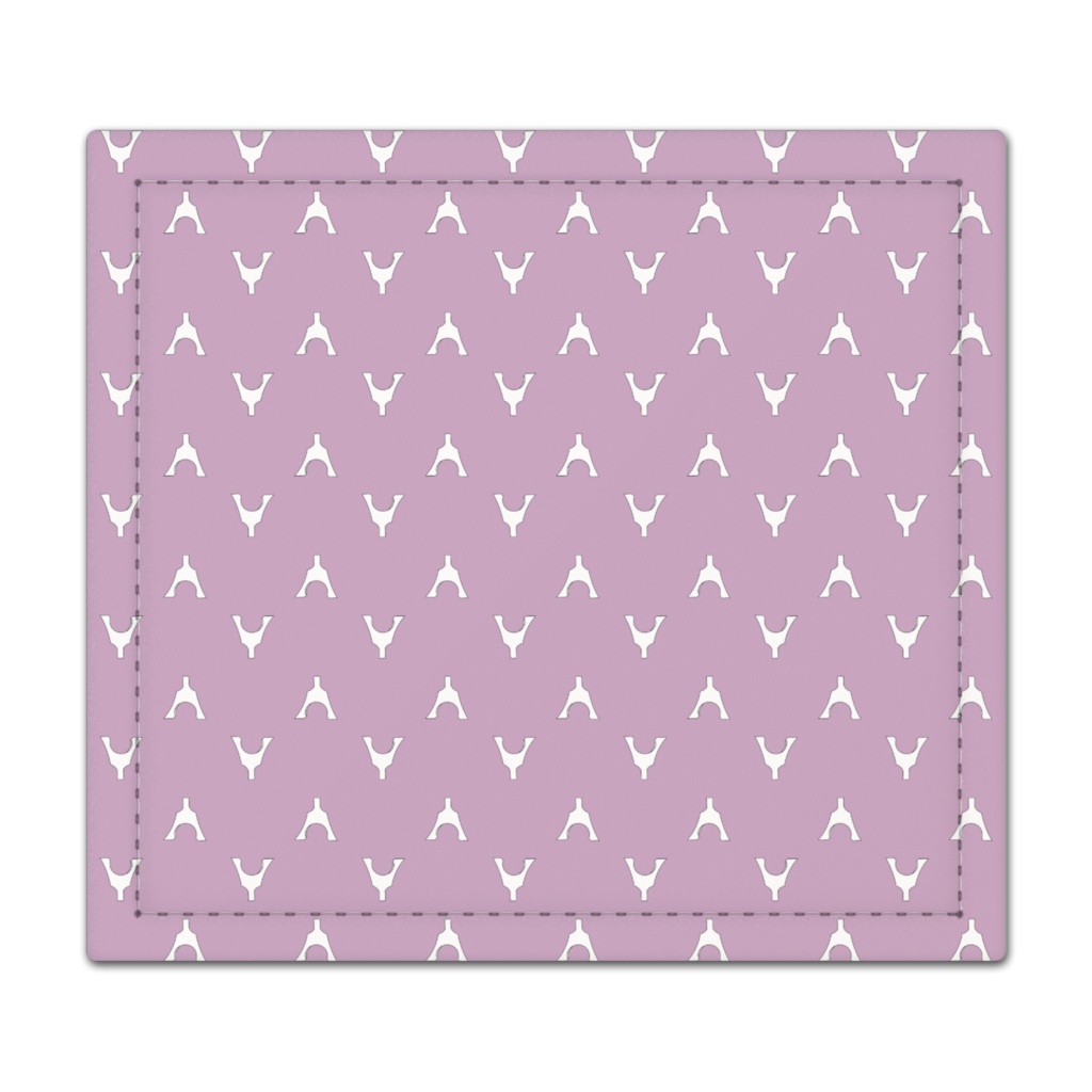 琴柱模様の捺印マット（くすみ薄紫）