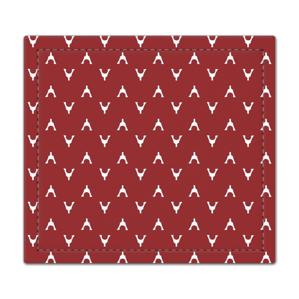 琴柱模様の捺印マット（くすみ赤）