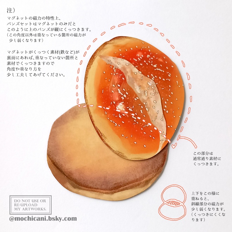 重ねる!たべものマグネット <<ハンバーガーセット>>