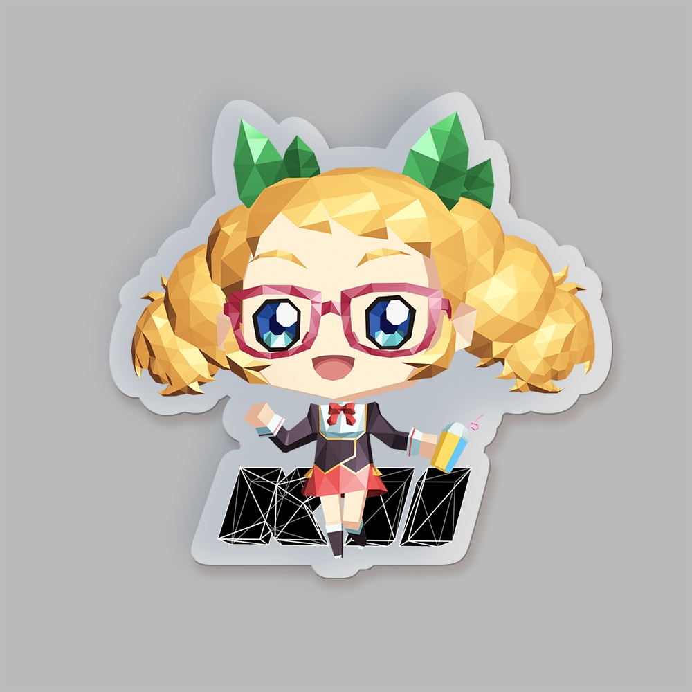 ローポリきい ダイカットクリアカード