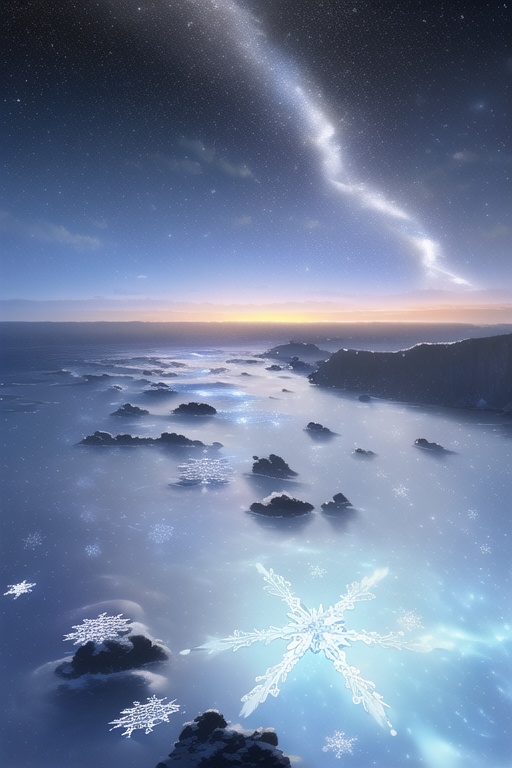 【フリー素材】冬夜空イラスト