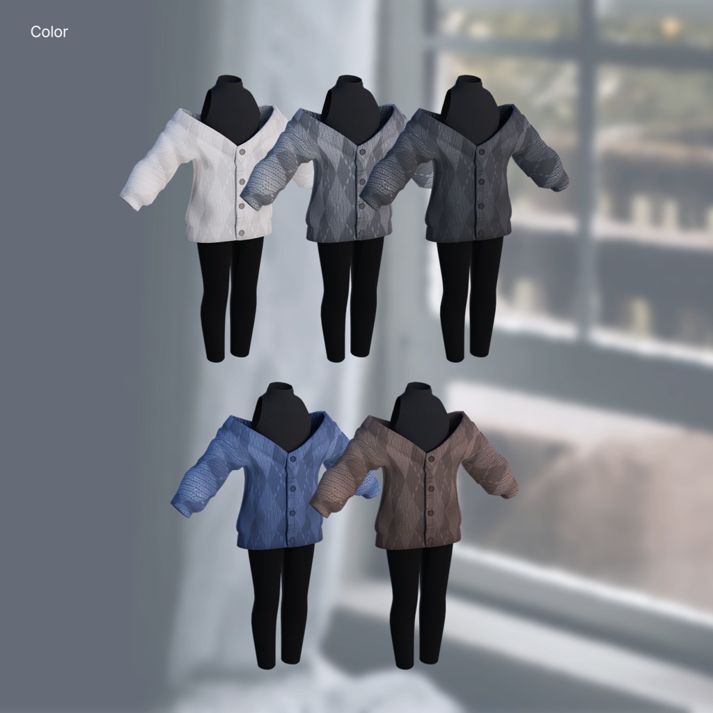 【3Dモデル】Cardigan Set