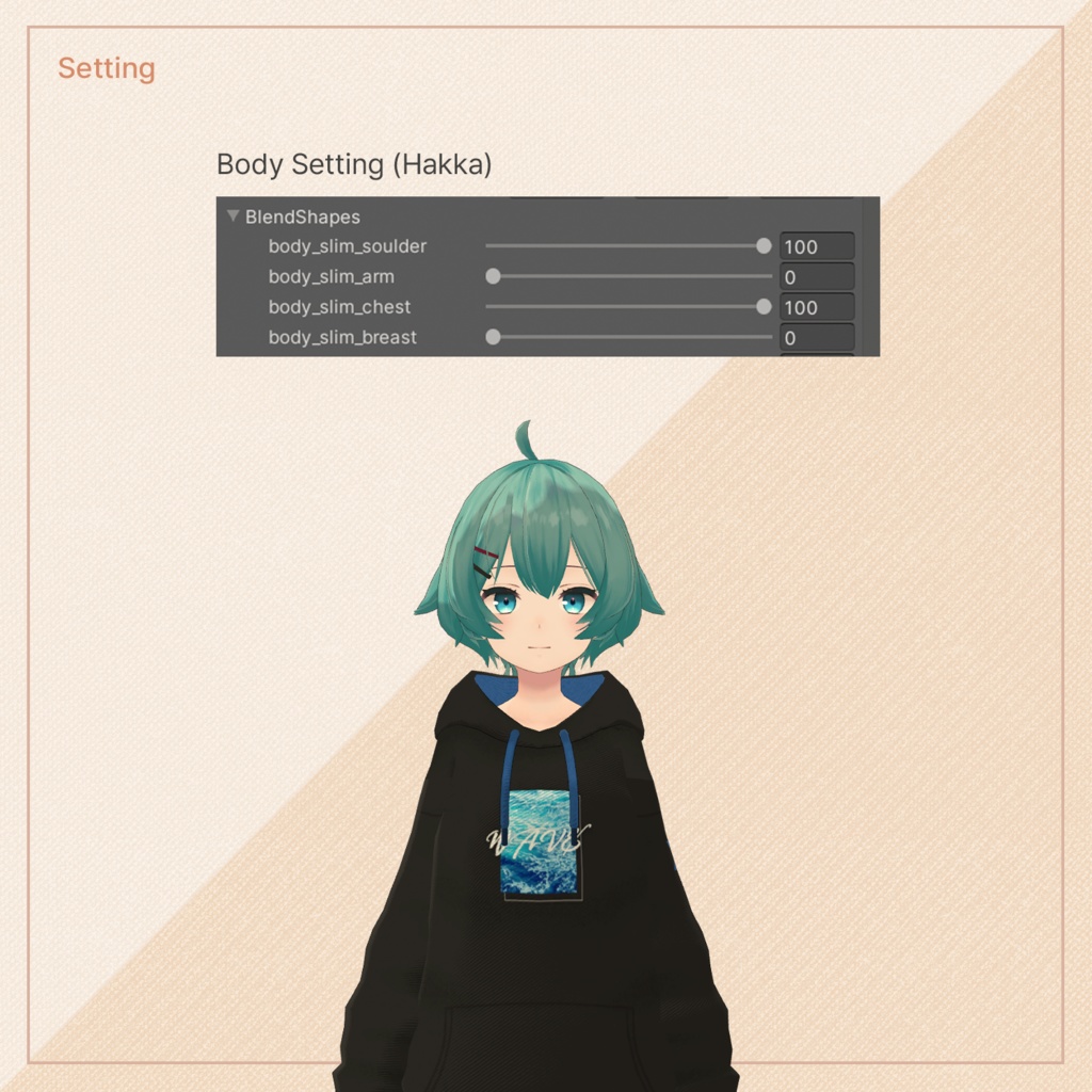 【3Dモデル】Hoodie / 薄荷