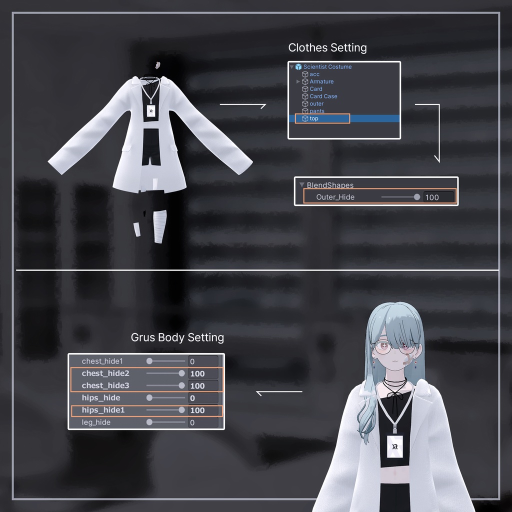 【3Dモデル】Scientist Costume