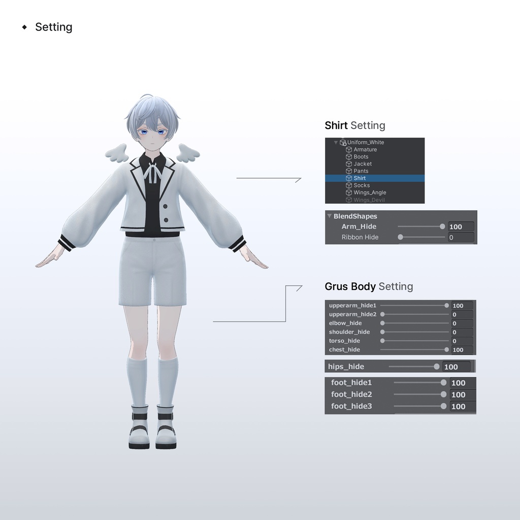 【3Dモデル】Angel & Devil Uniform